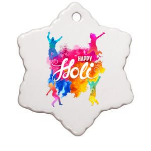 Happy Holi Celebrate South Asian Indian Hindu Festival Ceramic Star Ornament