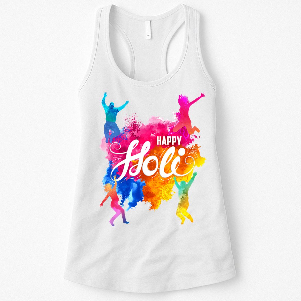 Happy Holi Celebrate South Asian Indian Hindu Festival Womens Tank Top