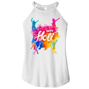 Happy Holi Celebrate South Asian Indian Hindu Festival Women’s Perfect Tri Rocker Tank