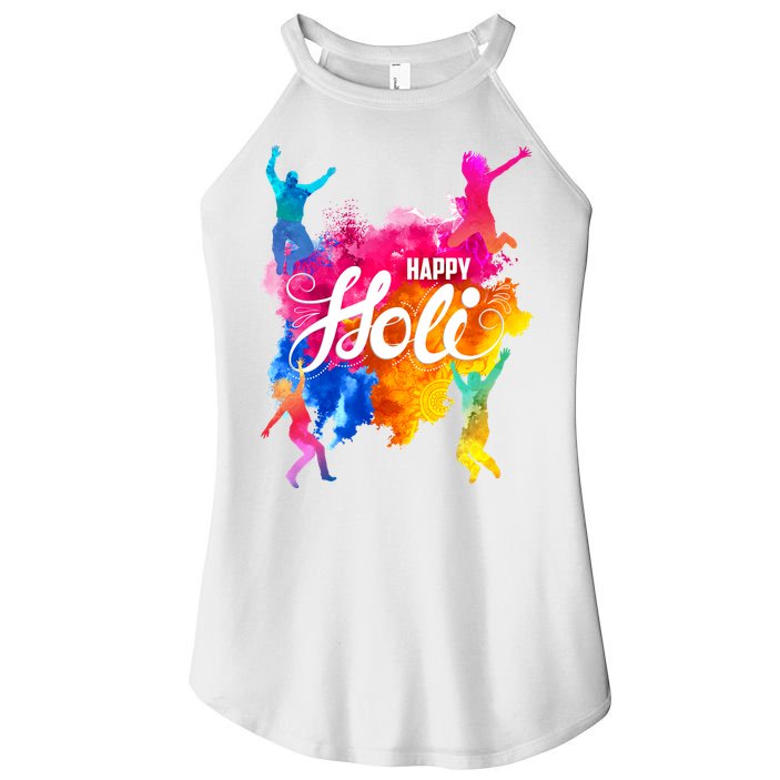 Happy Holi Celebrate South Asian Indian Hindu Festival Women's Perfect Tri Rocker Tank