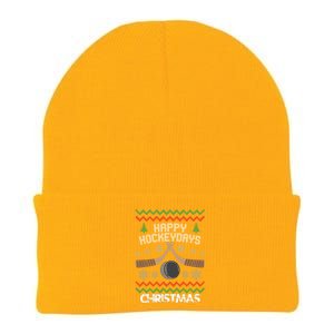 Happy Hockeydays Christmas Knit Cap Winter Beanie