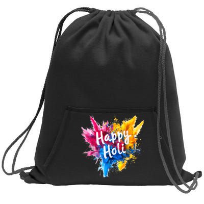 Happy Holi Color India Hindu Gifts Sweatshirt Cinch Pack Bag