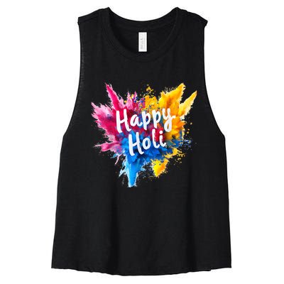 Happy Holi Color India Hindu Gifts Women's Racerback Cropped Tank