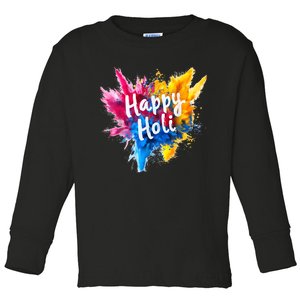 Happy Holi Color India Hindu Gifts Toddler Long Sleeve Shirt