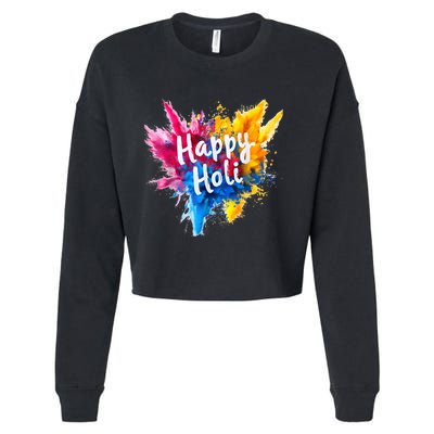 Happy Holi Color India Hindu Gifts Cropped Pullover Crew