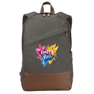 Happy Holi Color India Hindu Gifts Cotton Canvas Backpack