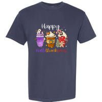 Happy Hallothanksmas Coffee Latte Halloween Thanksgiving Garment-Dyed Heavyweight T-Shirt