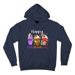 Happy Hallothanksmas Coffee Latte Halloween Thanksgiving Hoodie