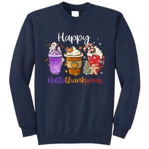 Happy Hallothanksmas Coffee Latte Halloween Thanksgiving Sweatshirt