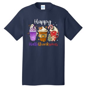 Happy Hallothanksmas Coffee Latte Halloween Thanksgiving Tall T-Shirt