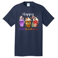 Happy Hallothanksmas Coffee Latte Halloween Thanksgiving Tall T-Shirt