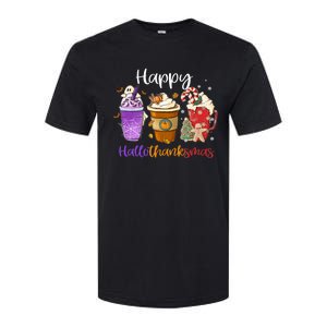 Happy Hallothanksmas Coffee Latte Halloween Thanksgiving Softstyle CVC T-Shirt