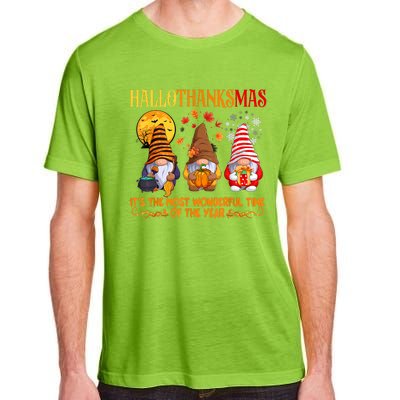 Happy Hallothanksmas Cute Gnomes Fall Halloween Adult ChromaSoft Performance T-Shirt