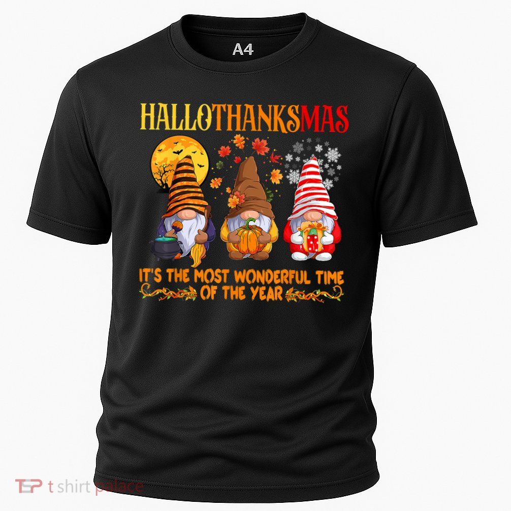 Happy Hallothanksmas Cute Gnomes Fall Halloween Performance Shirt