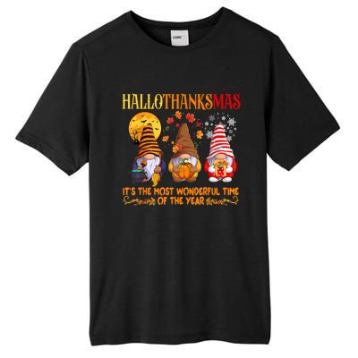 Happy Hallothanksmas Cute Gnomes Fall Halloween Tall Fusion ChromaSoft Performance T-Shirt