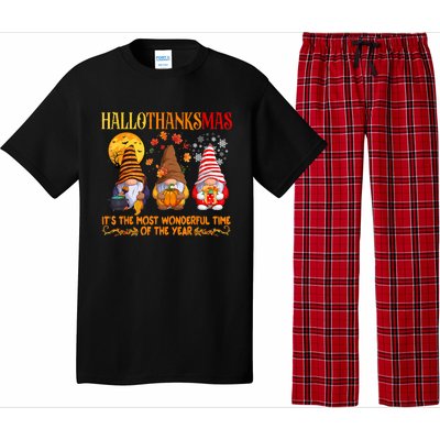 Happy Hallothanksmas Cute Gnomes Fall Halloween Pajama Set