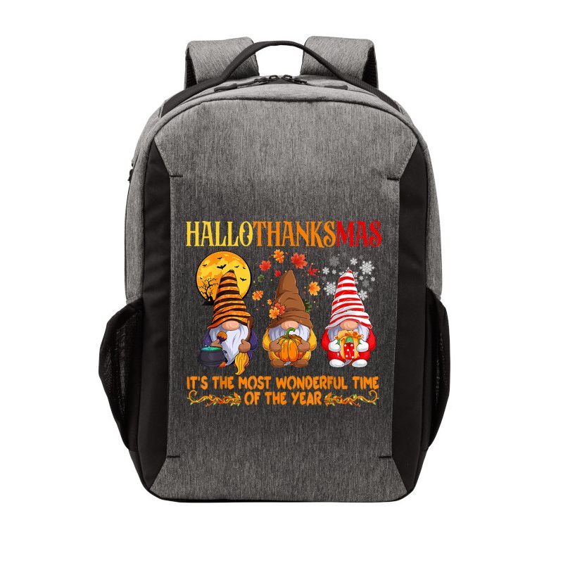Happy Hallothanksmas Cute Gnomes Fall Halloween Vector Backpack