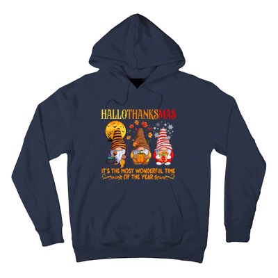 Happy Hallothanksmas Cute Gnomes Fall Halloween Hoodie