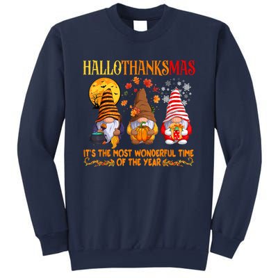 Happy Hallothanksmas Cute Gnomes Fall Halloween Sweatshirt