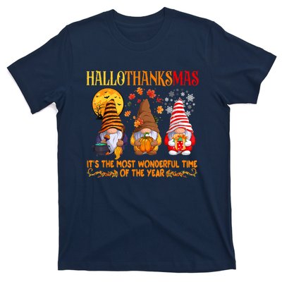 Happy Hallothanksmas Cute Gnomes Fall Halloween T-Shirt