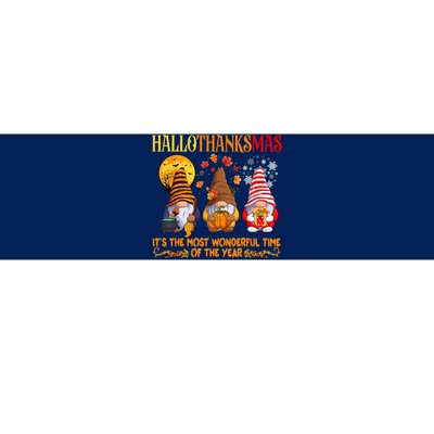 Happy Hallothanksmas Cute Gnomes Fall Halloween Bumper Sticker