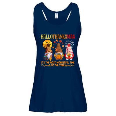 Happy Hallothanksmas Cute Gnomes Fall Halloween Ladies Essential Flowy Tank