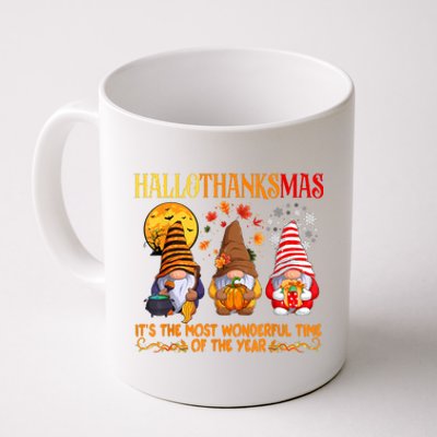 Happy Hallothanksmas Cute Gnomes Fall Halloween Coffee Mug