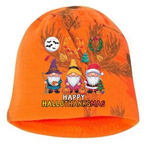 Happy Hallothanksmas Christmas Thanksgiving Gnomes Halloween Gift Kati - Camo Knit Beanie