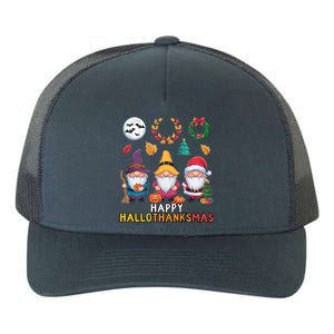 Happy Hallothanksmas Christmas Thanksgiving Gnomes Halloween Gift Yupoong Adult 5-Panel Trucker Hat