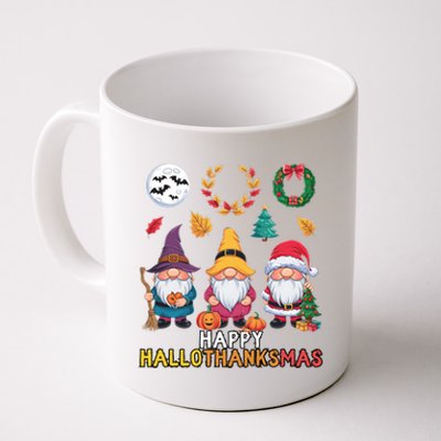 Happy Hallothanksmas Christmas Thanksgiving Gnomes Halloween Gift Coffee Mug