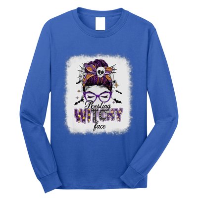 Happy Halloween Costume Resting Witch Face Funny Gift Long Sleeve Shirt