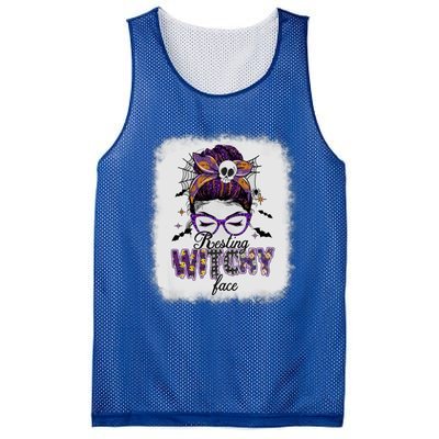 Happy Halloween Costume Resting Witch Face Funny Gift Mesh Reversible Basketball Jersey Tank