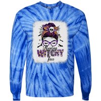 Happy Halloween Costume Resting Witch Face Funny Gift Tie-Dye Long Sleeve Shirt