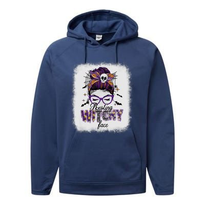 Happy Halloween Costume Resting Witch Face Funny Gift Performance Fleece Hoodie