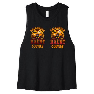 Halloween Haunt Couture Artwork Women's Racerback Cropped Tank