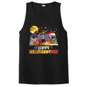 Happy Hallothanksmas Cute Fire Truck Funny Firefighter Gift PosiCharge Competitor Tank