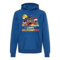 Happy Hallothanksmas Cute Fire Truck Funny Firefighter Gift Premium Hoodie