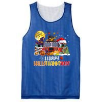 Happy Hallothanksmas Cute Fire Truck Funny Firefighter Gift Mesh Reversible Basketball Jersey Tank