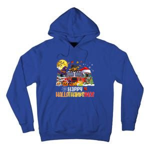 Happy Hallothanksmas Cute Fire Truck Funny Firefighter Gift Tall Hoodie