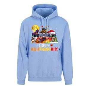 Happy Hallothanksmas Cute Fire Truck Funny Firefighter Gift Unisex Surf Hoodie