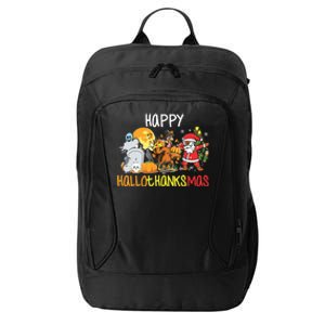 Happy Hallothanksmas Coffee Latte Halloween Thanksgiving City Backpack