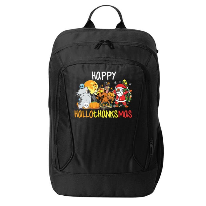 Happy Hallothanksmas Coffee Latte Halloween Thanksgiving City Backpack