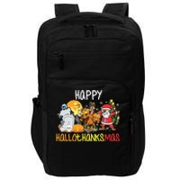 Happy Hallothanksmas Coffee Latte Halloween Thanksgiving Impact Tech Backpack