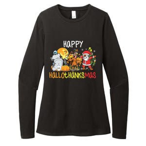 Happy Hallothanksmas Coffee Latte Halloween Thanksgiving Womens CVC Long Sleeve Shirt