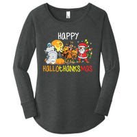 Happy Hallothanksmas Coffee Latte Halloween Thanksgiving Women's Perfect Tri Tunic Long Sleeve Shirt