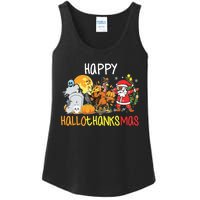 Happy Hallothanksmas Coffee Latte Halloween Thanksgiving Ladies Essential Tank