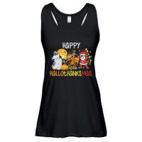 Happy Hallothanksmas Coffee Latte Halloween Thanksgiving Ladies Essential Flowy Tank