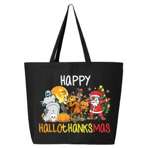 Happy Hallothanksmas Coffee Latte Halloween Thanksgiving 25L Jumbo Tote