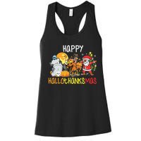 Happy Hallothanksmas Coffee Latte Halloween Thanksgiving Women's Racerback Tank