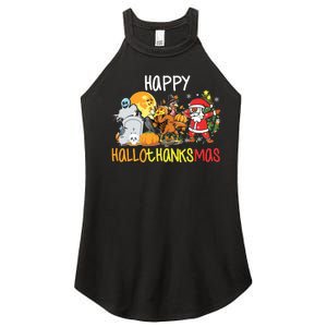 Happy Hallothanksmas Coffee Latte Halloween Thanksgiving Women's Perfect Tri Rocker Tank